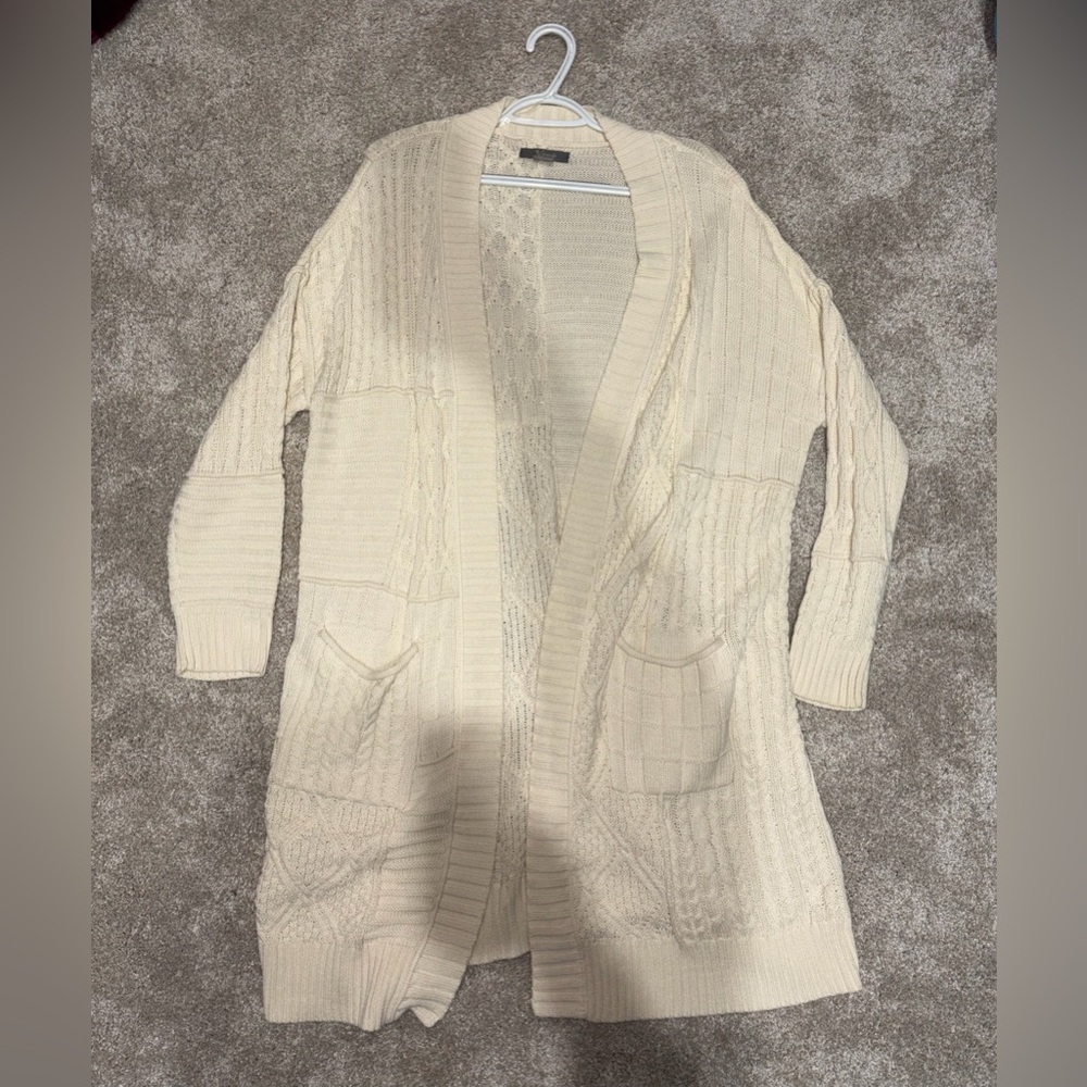 Cream Open-Front Women's Sweater
